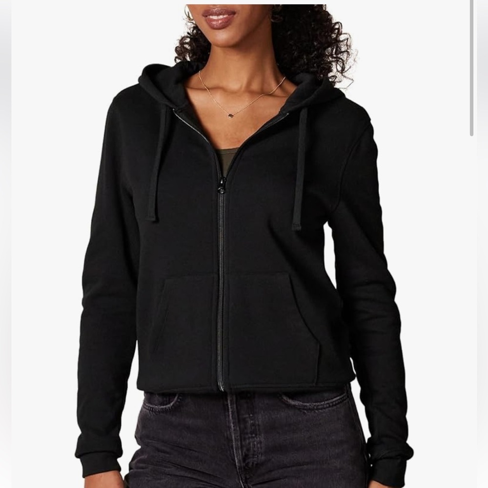 AMAZON ESSENTIALS Women’s French Terry Full-Zip Hoodie in Black